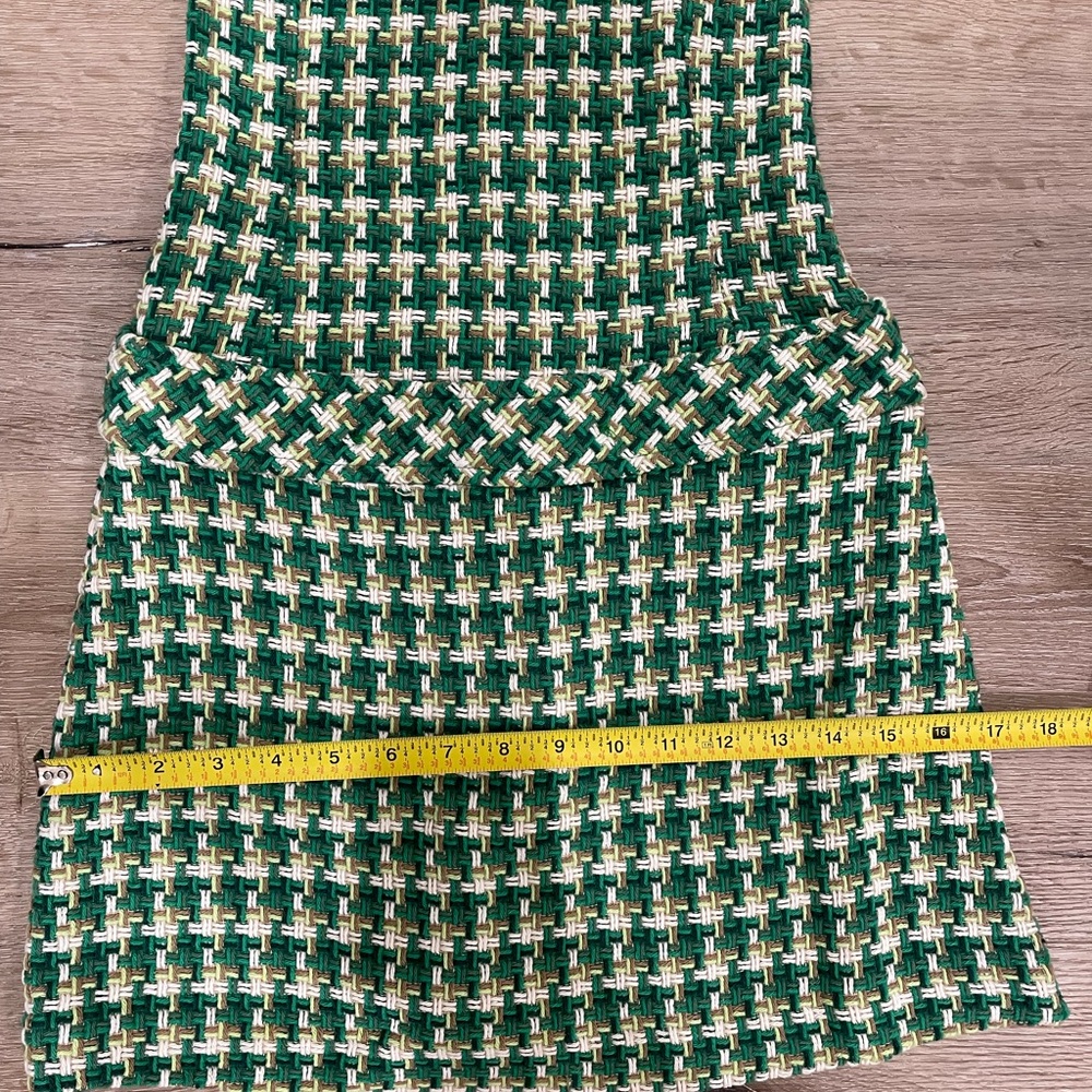Zara Green and White Houndstooth Pinafore Mini Dress Blogger’s Favorite - Picture 11 of 12